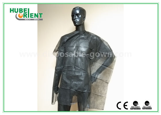 Nonwoven Mantle Disposable Kimono Robe White / Black Beauty Center Salon Use