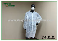 Light-weight Unisex Disposable Lab Coat Lab Protective Clothing With Zip Closure For Laboratory