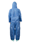 Type5/6 Dark Blue Disposable SMS Chemical Protective Coverall Breathable With Hood