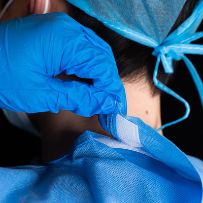 Reinforced Disposable SMS Surgical Gowns With Knitted Wrist For Operating Room