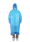 Disposable Adult Use PE Raincoat With Long Sleeves And Hood For Rainy Day
