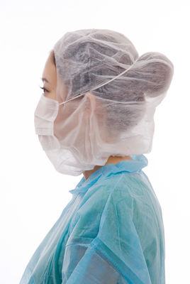 Disposable Use Soft Non-Woven Polypropylene Astronaut Cap With Face Mask