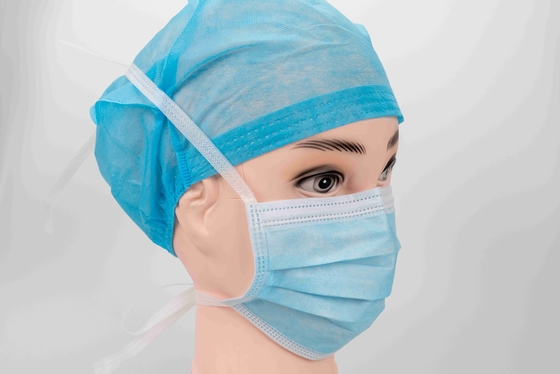 CE MDR Approved Non-Woven Disposable Face Mask 3 Ply Surgical Face Mask With Tie On For Hospital Use