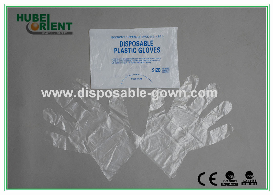 Skid Proof Waterproof Disposable Transparent LDPE Gloves For Hospitals