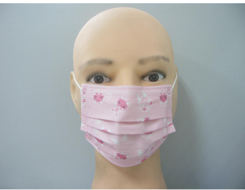 3ply Breathable Anti Bacterial Disposable Non Woven Face Mask Cute Cartoon Printing
